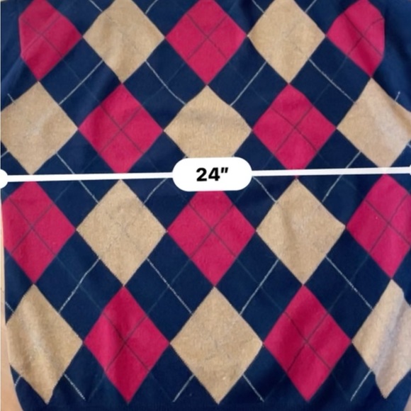 Peter Scott Wool Cashmere Men's Sweater Scotland Navy Red Argyle Size XL - Picture 4 of 5